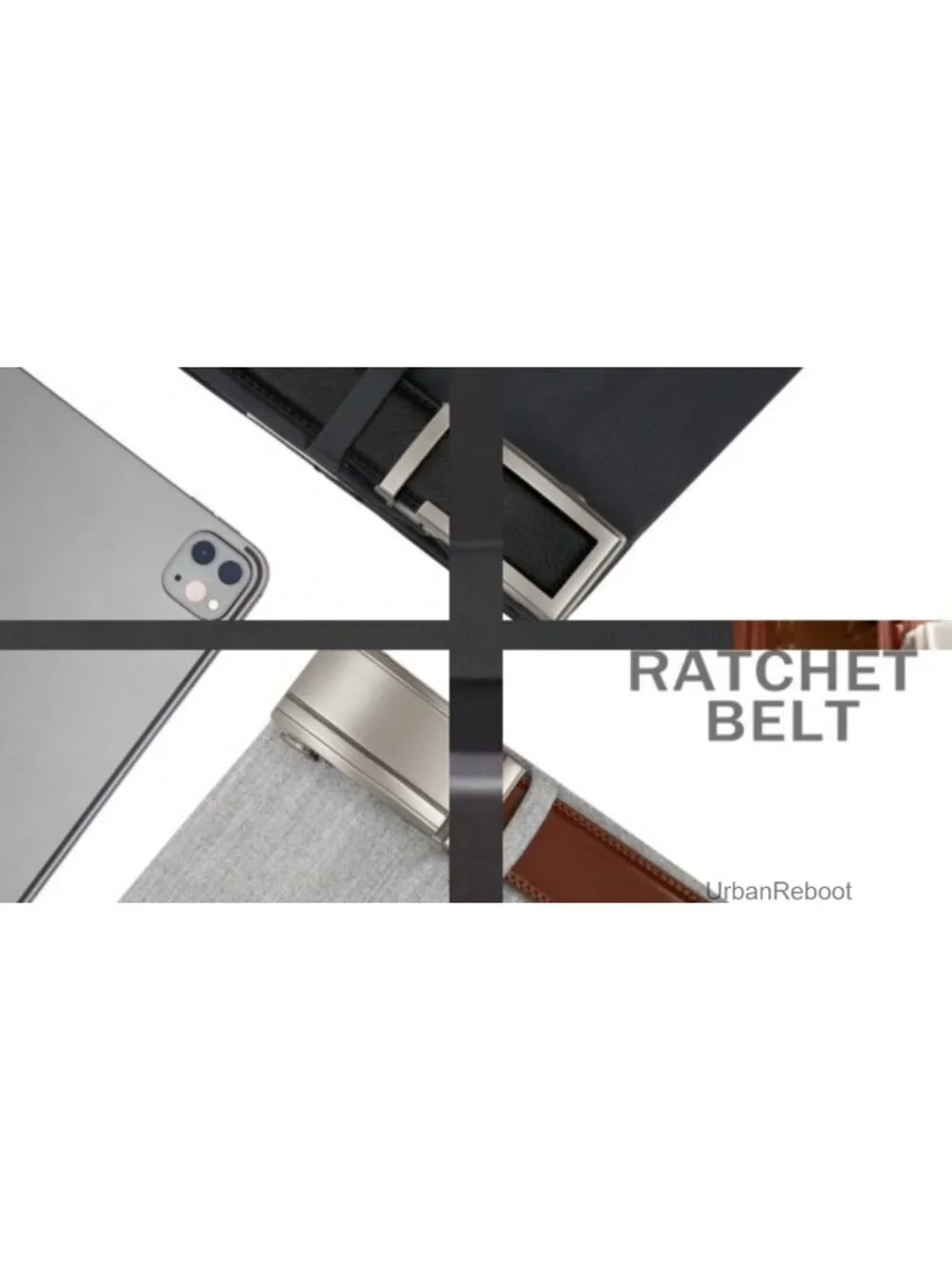 Men's Leather Ratchet Dress Belt Big and Tall with Automatic Buckle, Adjustable